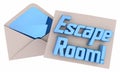 Escape Room Invitation Envelope Party Fun Experience Invited 3d Illustration