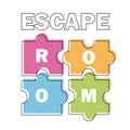 Escape room. Vector illustration poster, banner on white background puzzle