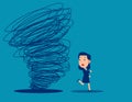 Escape on the tornado. Business trap concept Royalty Free Stock Photo