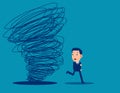 Escape on the tornado. Business trap concept Royalty Free Stock Photo