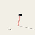 Escape vector concept. Businessman walking to escape key. Symbol of freedom, independence, liberty.
