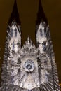 The Escape videomapping light projection on the Saint Ludmila church in Prague by Laszlo Zsolt Bordos at the Signal light festival Royalty Free Stock Photo