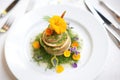 escargot appetizer beautifully plated with herbs Royalty Free Stock Photo