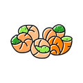 escargot dish french cuisine color icon vector illustration
