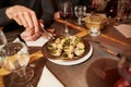 Escargot snail dish at restaurant Royalty Free Stock Photo