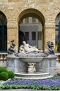 The Escaut Scheldt at inner courtyard of the Town Hall of the City of Brussels, Grand Place, Brussels, Belgium