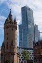 Eschenheimer Turm and Nextower in Frankfurt, Germany