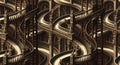 Escher-esque Staircase Illusion Royalty Free Stock Photo