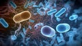 Escherichia Coli , E. Coli Bacterial Strains, Health and Food Safety microcosm, organismal and human biology science and