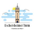 Eschersheimer Turm Frankfurt am Main illustration Royalty Free Stock Photo