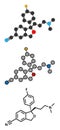 Escitalopram antidepressant drug (SSRI class) molecule Royalty Free Stock Photo