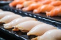 Escolar, oilfish, butter fish nigiri or sashimi. traditional Japanese food.