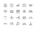 Escort services line icons, signs, vector set, outline illustration concept Royalty Free Stock Photo
