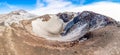 Escriva crater on volcano Etna in snow in winter, Sicily, Italy Royalty Free Stock Photo