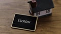 Escrow Concept with Miniature House and Blackboard Royalty Free Stock Photo