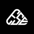 ESE letter logo creative design with vector graphic, ESE simple and modern logo in round triangle shape Royalty Free Stock Photo