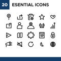 Esential icon set in line style Royalty Free Stock Photo