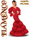 Flamenco.Translation is From Spain with Love. Spanish dancer girl Royalty Free Stock Photo