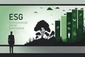 ESG banner web icon for business and organization, environment, social, management in gear and gears concept AI Generation