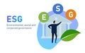 ESG concept of environmental, social and governance in sustainable and ethical business