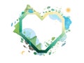 ESG and ECO friendly community A016 heart frame with corner show the love vector illustration graphic EPS 10 Royalty Free Stock Photo