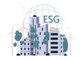 ESG. Environmental social governance, sustainable global system.
