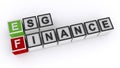 Esg finance word block on white