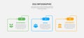 ESG infographic outline style with 3 point template with folder shape and arrow line for slide presentation