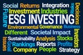 ESG Investing Word Cloud Royalty Free Stock Photo