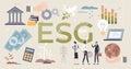 ESG items as environmental, social and governance tiny person collection set