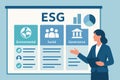 ESG report presentation with key sections and speaker, AI generated Royalty Free Stock Photo