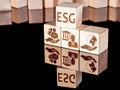 ESG symbols as a concept of a set of directions of business management Royalty Free Stock Photo