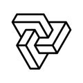 esher impossible geometric shape line icon vector illustration Royalty Free Stock Photo