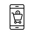 Eshopping  Line Style vector icon which can easily modify or edit Royalty Free Stock Photo