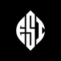 ESI circle letter logo design with circle and ellipse shape. ESI ellipse letters with typographic style. The three initials form a Royalty Free Stock Photo