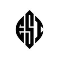 ESI circle letter logo design with circle and ellipse shape. ESI ellipse letters with typographic style. The three initials form a Royalty Free Stock Photo