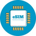 ESIM card chip sign in flat style