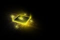 ESIM card chip sign. Embedded SIM concept. New mobile communication technology and processor background circuit board vector