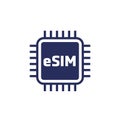 eSIM card icon on white