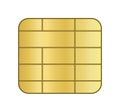 Esim. Esim card for mobile connection. Icon of sim card with chip. 5g chip embedded. Icon for smartphone and wireless. Microchip