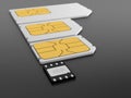 ESIM cards on gray background Royalty Free Stock Photo