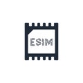 Esim chip card concept icon. Embedded sim card cellular mobile technology smart concept