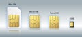 ESIM Embedded SIM card icon symbol concept. new chip mobile cellular communication technology. set SIM-cards for mobile Royalty Free Stock Photo