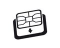 ESIM to Nano SIM card adapter icon. Phone sim-card converter symbol.
