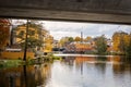 Eskilstuna river with old industrial buildings