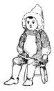 Eskimo doll vintage illustration Royalty Free Stock Photo