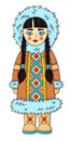 Eskimo girl vector illustration