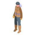 Eskimo icon isometric vector. Alaska people