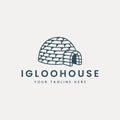 Eskimo igloo house logo vector design illustration template Creative icon