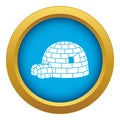 Eskimo igloo icon blue vector isolated